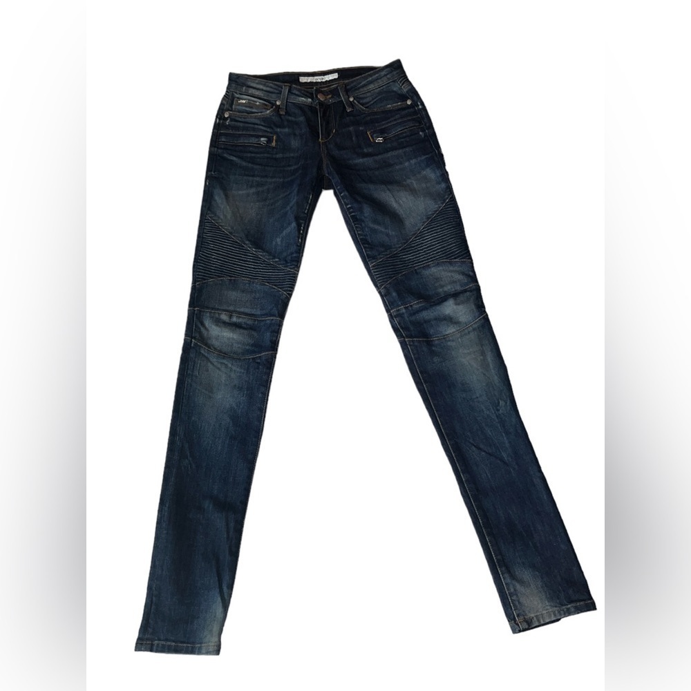 Joe's Jeans Women's Skinny Dark Indigo Moto Ribbed Jeans